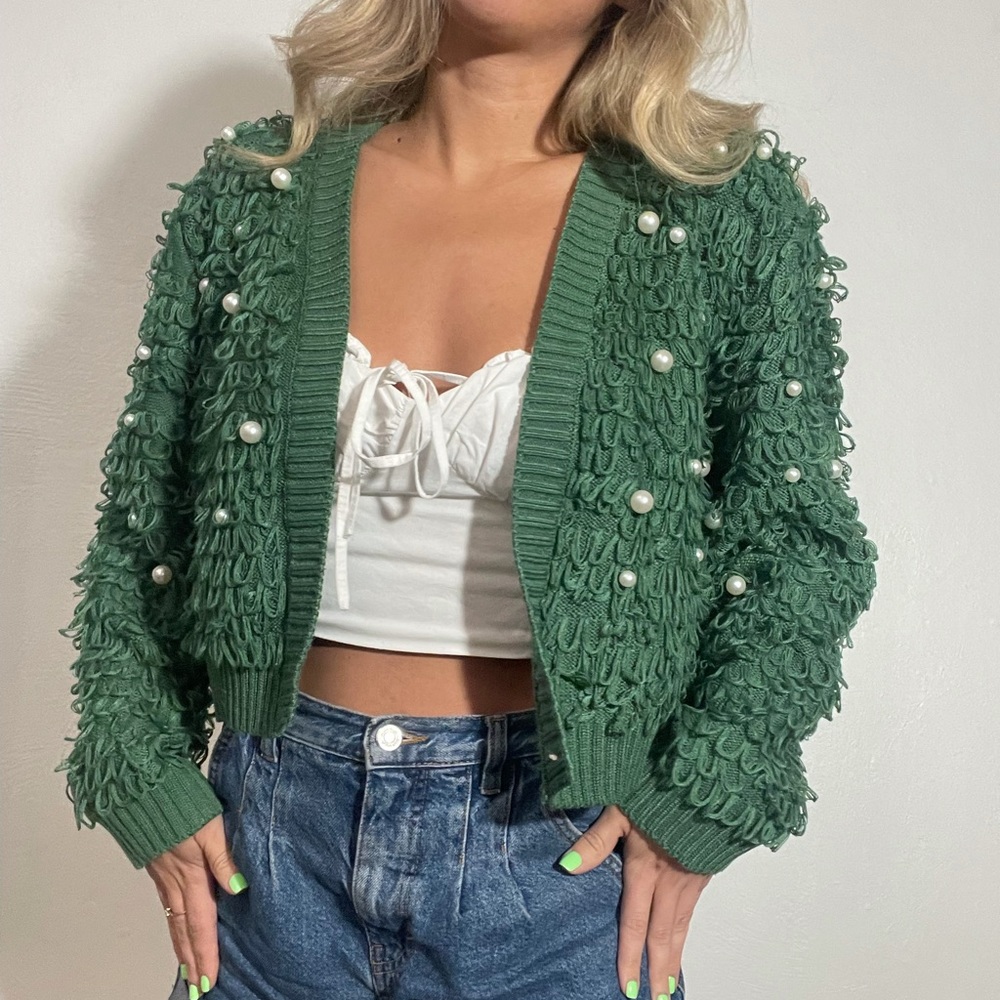 Green sweater/cardigan